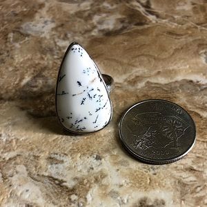 Sterling Silver Jasper Stone Agate Ring 925 Boho